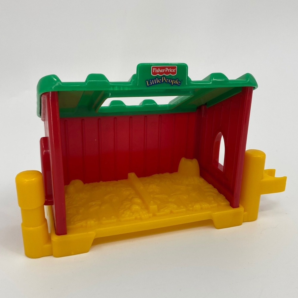 Fisher-Price Little People Farm Stable Barn Building Red Green Yellow Toy Part